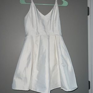 White spaghetti strap mini dress